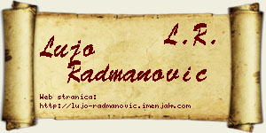 Lujo Radmanović vizit kartica